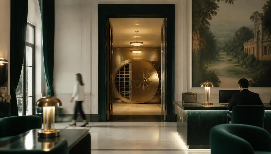 Salle des coffres d'une banque française